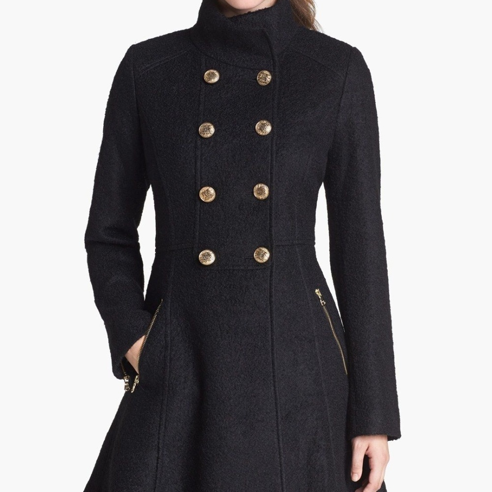 GUESS Women’s Wool Boucle Fit and Flare Coat
